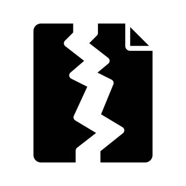 Kırık Dosya simgesi, vektör illüstrasyonu