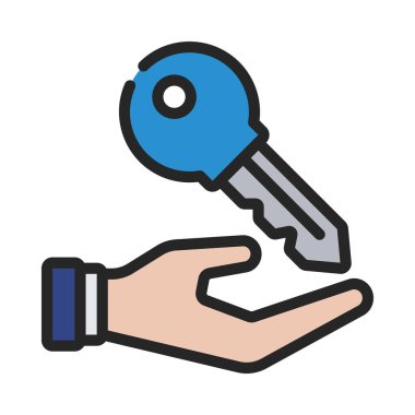 Anahtar simgesi vektör illüstrasyon tasarımını ver