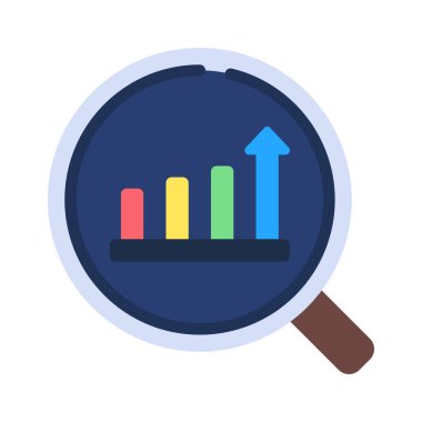 business Bar Grafik Araştırma simgesi, vektör illüstrasyonu