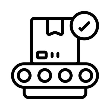 üretim hattı web simgesi vektör illüstrasyonu