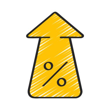 Artan Faiz Oranı ikon vektör illüstrasyon tasarımı