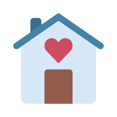 Love Home simgesi, vektör illüstrasyonu  