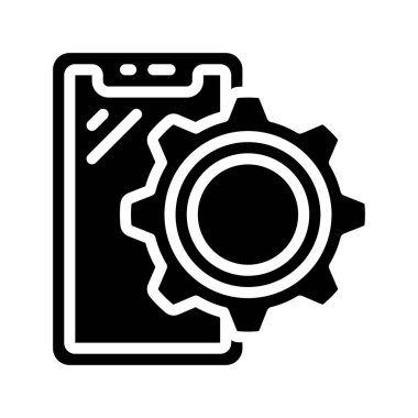 ayarlar düz simge, vektör illüstrasyonu