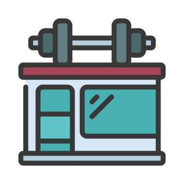 Spor salonu ikonu vektör çizimi tasarımı