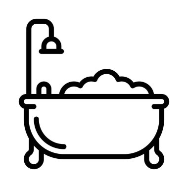 Küvet düz simgesi, vektör illüstrasyonu 