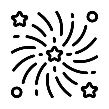 Havai fişek patlama vektör çizgisi simgesi 