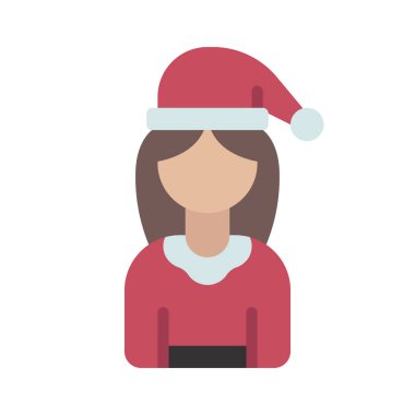 Noel Anne düz simgesi, vektör illüstrasyonu 