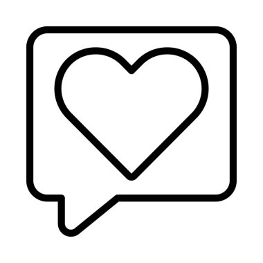 Aşk İleti simgesi, vektör illüstrasyonu  