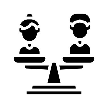 Eşitlik düz simgesi, vektör illüstrasyonu 