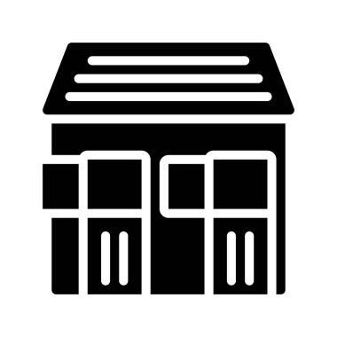 At Ahırı düz simgesi, vektör illüstrasyonu 