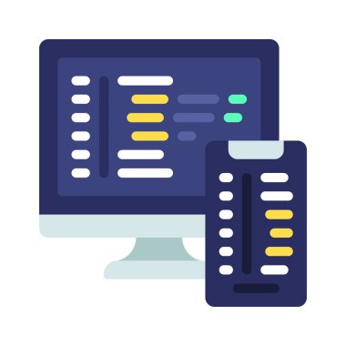 Web simgesi, vektör illüstrasyonu programlanıyor      