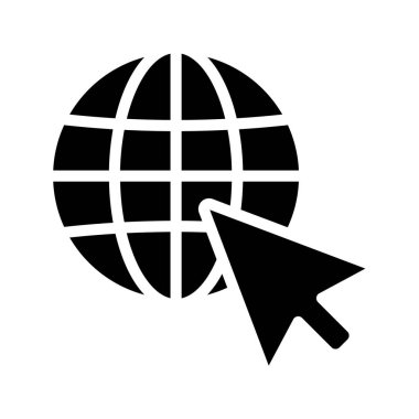 İnternet simgesi, vektör illüstrasyonuna tıklayın 