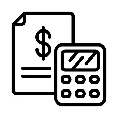 Bütçe düz simgesi, vektör illüstrasyonu 