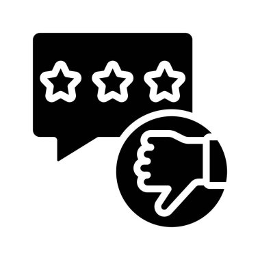 Yıldızlı müşteri gözden geçirme simgesi, vektör illüstrasyonu basit tasarım