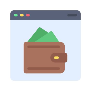 dijital cüzdan vektör çizimi tasarımı 
