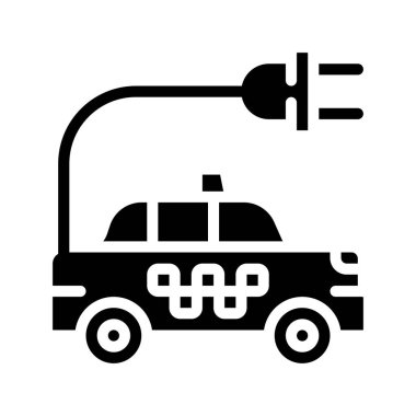 elektrik eko taksi vektör simgesi