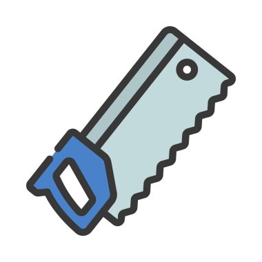 Testere simgesi, vektör illüstrasyonu basit tasarım