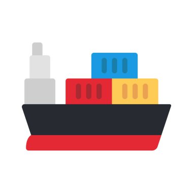 Tekne web simgesi düz tasarım, vektör illüstrasyonu