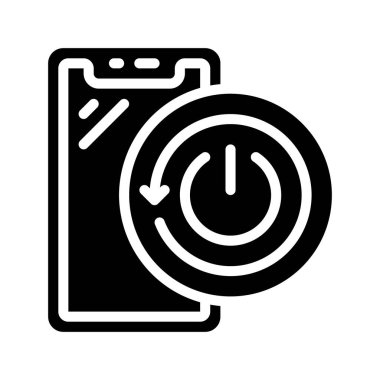 Mobil simgeyi, vektör illüstrasyonunu yeniden başlat