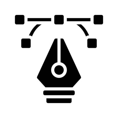 Anchor Point Düz Kalem simgesi, vektör illüstrasyonu 