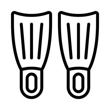 Dalış Flippers simgesi vektör illüstrasyonu