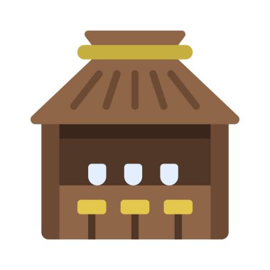 Beach Hut web simgesi vektör illüstrasyonu