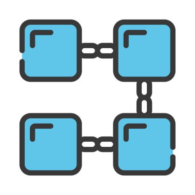 Engelleme zinciri vektör çizgisi simgesi tasarımı