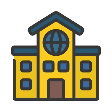 İnternet Okulu simgesi, vektör illüstrasyonu 