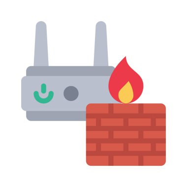 Yönlendirici Firewall Web simgesi vektör çizimi