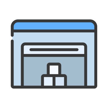 Depo simgesi, vektör illüstrasyonu 