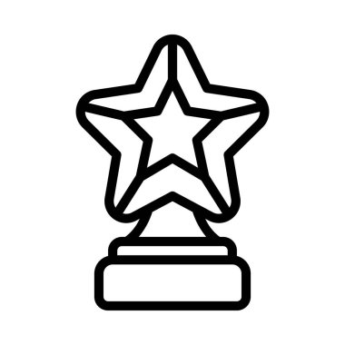 Yıldız kupa ödülü izole edilmiş ikon vektör illüstrasyon tasarımı