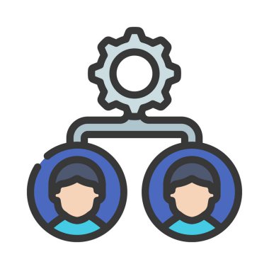 Çalışan Yönetimi simgesi, vektör illüstrasyonu.     