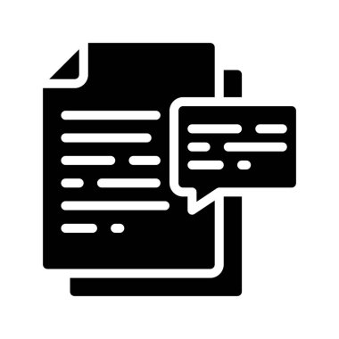 Belge Yorumları simgesi, vektör illüstrasyonu  