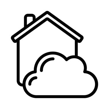 ev bulut simgesi, vektör illüstrasyonu