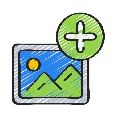 Resim web simgesi vektör illüstrasyonu ekle