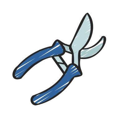 Prunding Shears düz simgesi, vektör illüstrasyonu 
