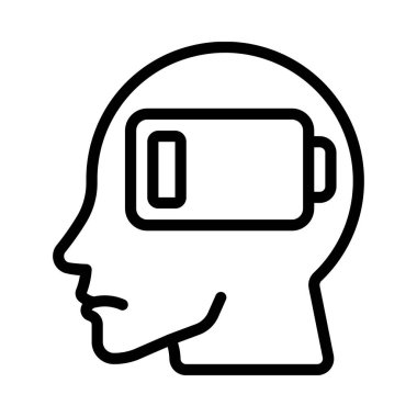 Burnout Head simge vektör illüstrasyon tasarımı