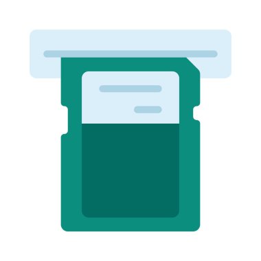 Beyaz arkaplanda SD kart simgesi, vektör illüstrasyonu