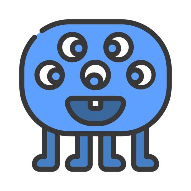 Beyaz arkaplanda canavar tasarımı vektör çizimi 