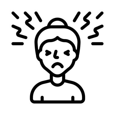 Baş ağrısı web simgesi vektör illüstrasyonu