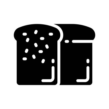 yemek, ekmek simgesi, düz stil