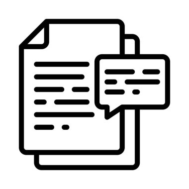 Belge Yorumları simgesi, vektör illüstrasyonu  