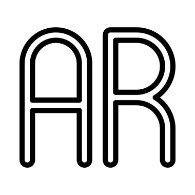 AR Harfleri düz simge, vektör illüstrasyonu 