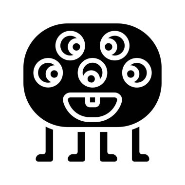 Beyaz arkaplanda canavar tasarımı vektör çizimi 