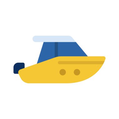  Tekne simgesi, basit vektör çizim