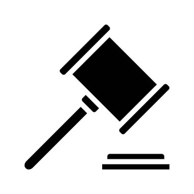 Yargıç Hammer web simgesi düz tasarım, vektör illüstrasyonu