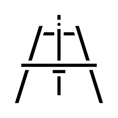 Easel düz simgesi, vektör illüstrasyonu 