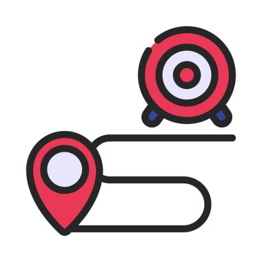 Hedefe Giden Yol düz simgesi, vektör illüstrasyonuName 