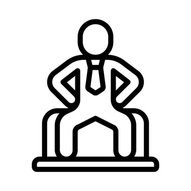 Oturmuş Kişi düz simgesi, vektör illüstrasyonu 