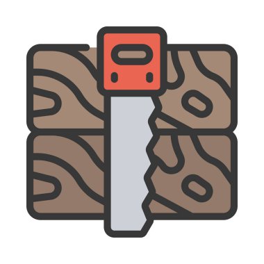 Ahşap çalışma simgesi, basit düz biçim